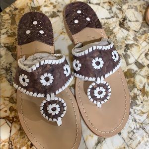Jack Rogers Navajo Brown and White Sandals